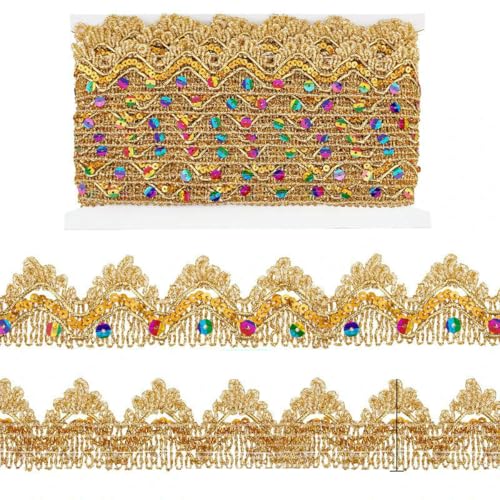 Rolle 15 Yards goldener Zopf-Spitzenbesatz, 15 mm, gewelltes gewebtes Spitzenband, filigraner Gimp-Zopfbesatz für Vorhänge, Polstermöbel, Zuhause, AECH06-08269-M Rolle 15 Yards goldener Zopf-Spitzenbesatz, 15 mm, gewelltes gewebtes Spitzenband, filigraner Gimp-Zopfbesatz für Vorhänge, Polstermöbel, Zuhause, AECH06-08269-M von ZFISH