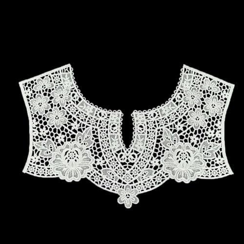 Rundhalsausschnitt, V-Ausschnitt, schwarz, weiß, DIY-Nähen, Stickerei, Spitze, dekorative Kleidung, Qipao-Kleid, Kleiderzubehör, Stil 28 (1 Stück) von ZFISH