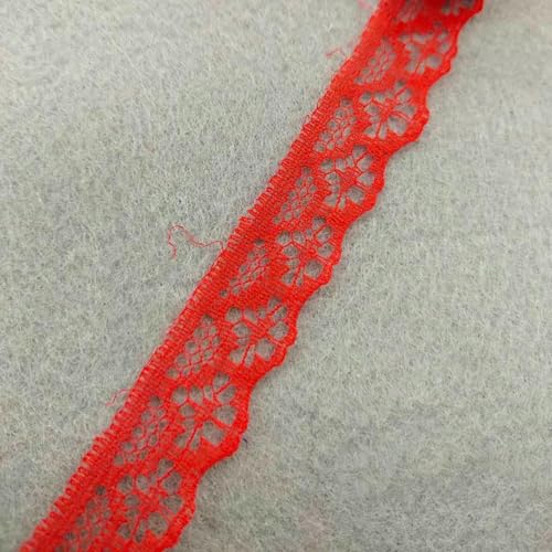 Schöne neue 10 Yards/Lot rotes Spitzenband, hochwertiges DIY-Besatz, bestickt zum Nähen, Dekoration, afrikanischer Spitzenstoff, F1 von ZFISH