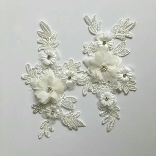 Schwarze und dreidimensionale 3D-Blumendekoration mit Perlen-Strass-Stickerei, DIY-Kleidung, Bastelbedarf, Zubehör – Stil 5 (1 Paar) – anzeigen von ZFISH