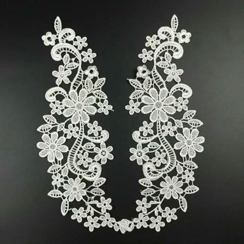 Set Stickerei Venise Schwarze Rose Blumenspitze Ausschnitt Kragen, DIY Kragen Spitzenstoffe zum Nähen Basteln Patch Scrapbooking-BW060W-1Stück von ZFISH