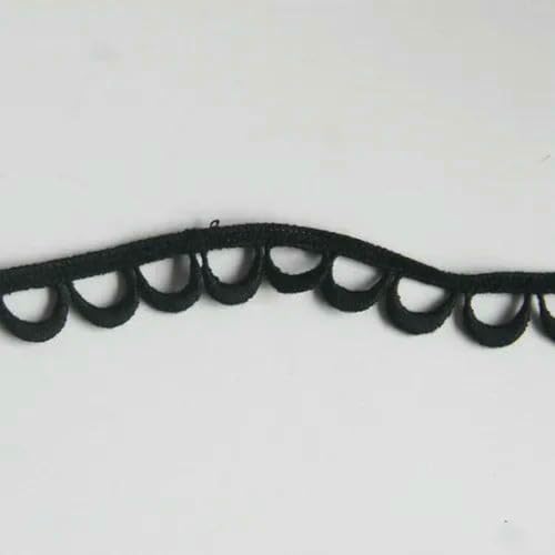 Spitzenband mit Blumenstickerei, wasserlösliche Farben, Nähstoff für DIY-Bekleidung, Schwarz und Weiß, handgefertigt, 1,5 cm breit, Schwarz, 5 Yard von ZFISH
