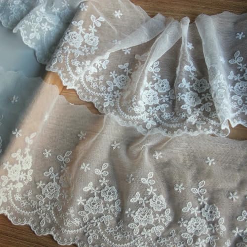 Spitzenbesätze aus Baumwollfaden zum Sticken für Kleidung, weiche Retro-Blumenspitzenbesätze und -bänder, Basteln, Nähzubehör-Beige-2 Yards Spitzenbesätze aus Baumwollfaden zum Sticken für Kleidung, weiche Retro-Blumenspitzenbesätze und -bänder, Basteln, Nähzubehör-Beige-2 Yards von ZFISH