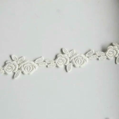 Wasserlösliches Spitzenband mit Blumenstickerei, DIY-Bekleidungsnähstoff, Schwarz und Weiß, Handarbeit, 1,5 cm breit, 2 Yards Lot-Beige-2 Yards Wasserlösliches Spitzenband mit Blumenstickerei, DIY-Bekleidungsnähstoff, Schwarz und Weiß, Handarbeit, 1,5 cm breit, 2 Yards Lot-Beige-2 Yards von ZFISH