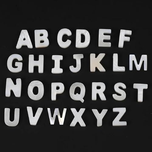 Weiße natürliche AZ-Buchstaben-Muschelperlen, lose Distanzperlen, Perlmutt-Muschel für Schmuckherstellung, Halskette, Armband, Zubehör-AZ Weiße natürliche AZ-Buchstaben-Muschelperlen, lose Distanzperlen, Perlmutt-Muschel für Schmuckherstellung, Halskette, Armband, Zubehör-AZ von ZFISH