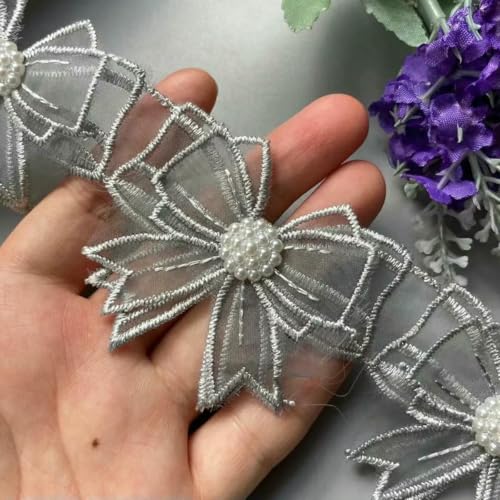 Yard graue Schleife Herz Strass bestickt Spitzenbesatz Band Patches Applikation Stoff DIY Hochzeitskleid Nähzubehör New-R01 5,5 x 5,5 cm-Grau Yard graue Schleife Herz Strass bestickt Spitzenbesatz Band Patches Applikation Stoff DIY Hochzeitskleid Nähzubehör New-R01 5,5 x 5,5 cm-Grau von ZFISH