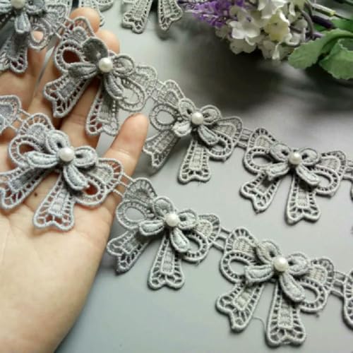Yard graue Schleife Herz Strass bestickt Spitzenbesatz Band Patches Applikation Stoff DIY Hochzeitskleid Nähzubehör New-R19 4,5 x 3,5 cm-Grau Yard graue Schleife Herz Strass bestickt Spitzenbesatz Band Patches Applikation Stoff DIY Hochzeitskleid Nähzubehör New-R19 4,5 x 3,5 cm-Grau von ZFISH
