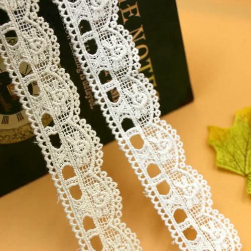 Yards/Lot, Breite 3 cm, Weiß/Beige, wasserlösliche Spitzenbesatz, Baumwolle, Stickerei, DIY-Spitzenstoff, Bekleidungszubehör – 3 Yards von ZFISH