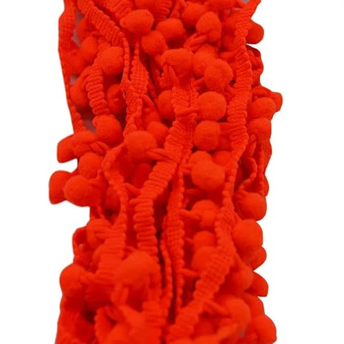 Yards 10 mm Spitzenstoff, Nähzubehör, Pompom-Besatz, Pom-Pom-Dekoration, Quaste, Kugel, Fransenband, DIY-Material, Bastelbekleidung, fluoreszierendes Orange, 5 Yards Yards 10 mm Spitzenstoff, Nähzubehör, Pompom-Besatz, Pom-Pom-Dekoration, Quaste, Kugel, Fransenband, DIY-Material, Bastelbekleidung, fluoreszierendes Orange, 5 Yards von ZFISH