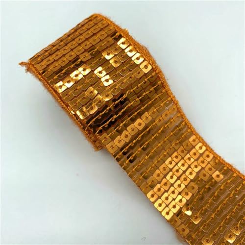 Yards 38 mm Paillettenband Spitzenbesatz Pailletten-Nähstoff für Kleider, Kleidung, Kopfschmuck, Brauthochzeit, Nähzubehör-02-5 Yards von ZFISH