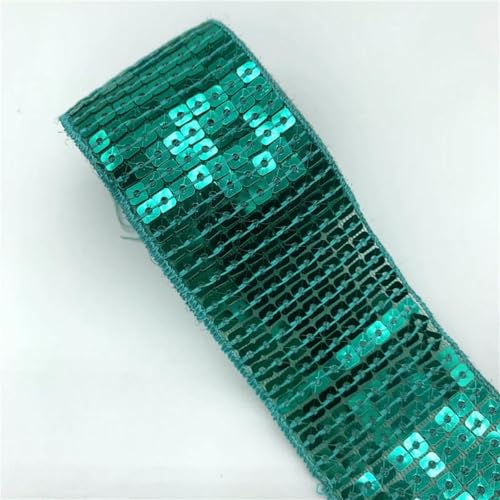 Yards 38 mm Paillettenband Spitzenbesatz Pailletten-Nähstoff für Kleider, Kleidung, Kopfschmuck, Brauthochzeit, Nähzubehör-12-2 Yards von ZFISH