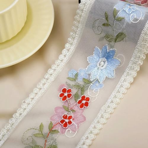 Yards Blumenstickerei-Spitzenband zur Schleifenherstellung, Kleidungsdekor, Nähstoff, Bastelbedarf, Handarbeitszubehör, 22-5 Yards Yards Blumenstickerei-Spitzenband zur Schleifenherstellung, Kleidungsdekor, Nähstoff, Bastelbedarf, Handarbeitszubehör, 22-5 Yards von ZFISH