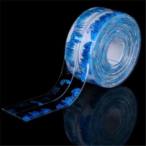 ZFISH 3,2 m x 3,8 cm Küche, Herd, Badezimmer, Toilette, Lücke, Dusche, wasserdichtes, schimmelresistentes Klebeband, Waschbecken, Bad, Dichtungsstreifen, selbstklebendes Klebeband, blaues Blatt ZFISH 3,2 m x 3,8 cm Küche, Herd, Badezimmer, Toilette, Lücke, Dusche, wasserdichtes, schimmelresistentes Klebeband, Waschbecken, Bad, Dichtungsstreifen, selbstklebendes Klebeband, blaues Blatt von ZFISH