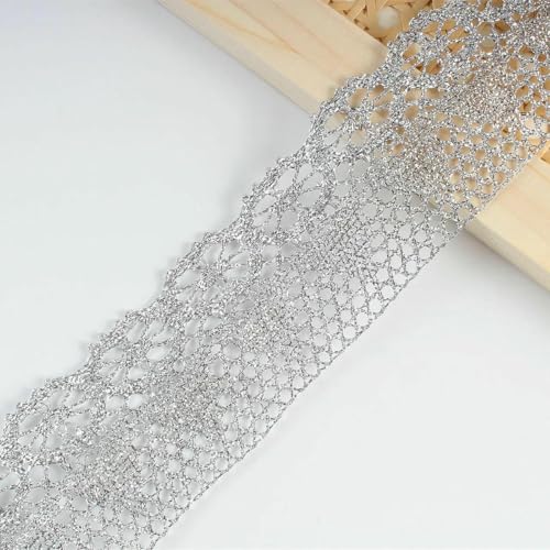 cm breit, 10 Yards, Goldfaden, gestricktes Spitzenband, Besätze für Hochzeiten, Partys, Heimdekoration, DIY, handgefertigte Patchwork-Spitze, Lieferant-Silber-10 Yards cm breit, 10 Yards, Goldfaden, gestricktes Spitzenband, Besätze für Hochzeiten, Partys, Heimdekoration, DIY, handgefertigte Patchwork-Spitze, Lieferant-Silber-10 Yards von ZFISH