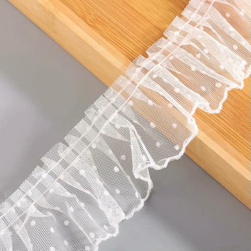 cm breiter schwarzer 3D-Plissee-Netzstoff mit gepunkteter Stickerei, Spitzenband, Rüschenbesatz, Puppenkleidkragen, DIY-Nähzubehör – 5 cm x 100 cm cm breiter schwarzer 3D-Plissee-Netzstoff mit gepunkteter Stickerei, Spitzenband, Rüschenbesatz, Puppenkleidkragen, DIY-Nähzubehör – 5 cm x 100 cm von ZFISH