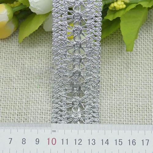 m/6,56 Fuß pro Packung, große, breite Organza-Spitzenbesätze, Blumenstickerei, Stoff mit Pailletten, Nähvorhang, Zubehör, DIY-Basteldekorationen, Silber, 2 Meter m/6,56 Fuß pro Packung, große, breite Organza-Spitzenbesätze, Blumenstickerei, Stoff mit Pailletten, Nähvorhang, Zubehör, DIY-Basteldekorationen, Silber, 2 Meter von ZFISH