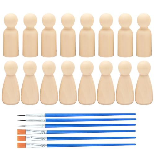 ZFKXGS 16 Stück Holzfiguren zum Bemalen 65MM Spielfiguren Holz Unvollendete Holzkegel zum Basteln Figuren zum Bemalen Mann Frau für DIY Geburtstag Hochzeit Partys Weihnachten Bastelprojekte Dekoration ZFKXGS 16 Stück Holzfiguren zum Bemalen 65MM Spielfiguren Holz Unvollendete Holzkegel zum Basteln Figuren zum Bemalen Mann Frau für DIY Geburtstag Hochzeit Partys Weihnachten Bastelprojekte Dekoration von ZFKXGS