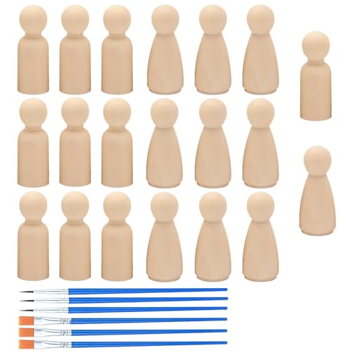 ZFKXGS 20 Stück Holzfiguren zum Bemalen 53MM Spielfiguren Holz Unvollendete Holzkegel zum Basteln Figuren zum Bemalen Mann Frau für DIY Geburtstag Hochzeit Partys Weihnachten Bastelprojekte Dekoration ZFKXGS 20 Stück Holzfiguren zum Bemalen 53MM Spielfiguren Holz Unvollendete Holzkegel zum Basteln Figuren zum Bemalen Mann Frau für DIY Geburtstag Hochzeit Partys Weihnachten Bastelprojekte Dekoration von ZFKXGS