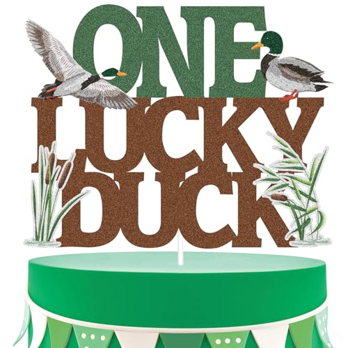 Tortenaufsatz mit Aufschrift "One Lucky Duck Happy Birthday" – Boo I'm Two Spooky Ghost Pink Glitter Cake Topper – Happy 2nd Birthday Party für Mädchen Halloween Party Dekoration von ZFMY Wong