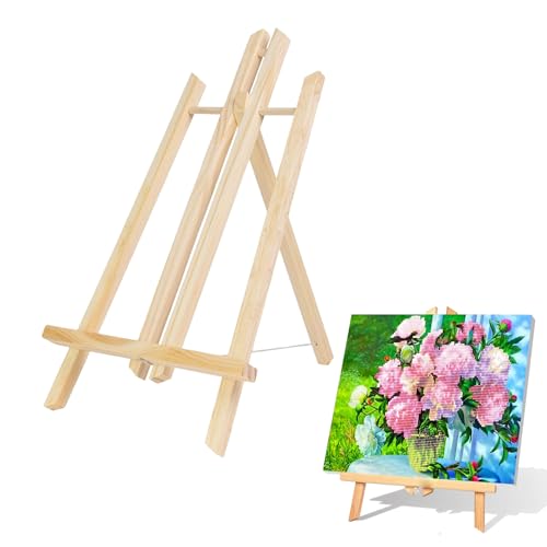 1 x Staffelei, 30 cm, Tischstaffelei, klein, aus Buchenholz, faltbar und platzsparend, ideal für Malerei, Kunst und Bastelarbeiten für Kinder. von ZFRITP