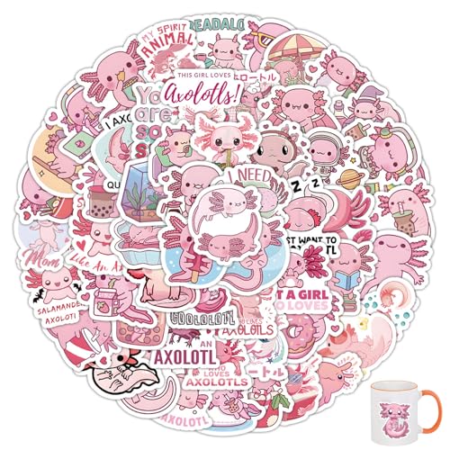 100pcs Axolotl Sticker,Niedlich Axolotl Aufkleber,Süß Sticker Set,Wasserdicht Vinyl Graffiti Style Decals 100pcs Axolotl Sticker,Niedlich Axolotl Aufkleber,Süß Sticker Set,Wasserdicht Vinyl Graffiti Style Decals von ZFRITP