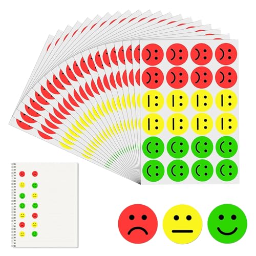 1200 Pcs Sticker Smiley,Smiley Aufkleber,Runde Rote Gelbe Grüne Ampel,Stimmungsaufkleber,Für Moderationskarten Moderationskoffer Belohnungssticker,Diy Niedliche 1200 Pcs Sticker Smiley,Smiley Aufkleber,Runde Rote Gelbe Grüne Ampel,Stimmungsaufkleber,Für Moderationskarten Moderationskoffer Belohnungssticker,Diy Niedliche von ZFRITP
