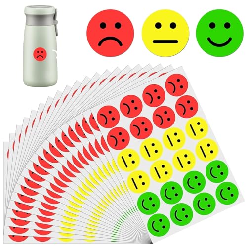 1200 Stück 25mm Smiley Aufkleber,Emoji Sticker,Smiley Sticker,Belohnungssticker,Für Tagebuchaufzeichnungen, Temperanzkarten, Temperanzhüllen, Für Schüler, Lehrer Und Kinder von ZFRITP