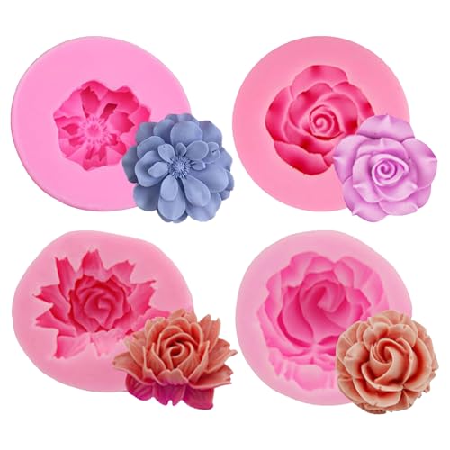 4 Stücke 3D Blume Silikon Seifen Form,Rose Blume Fondant Form,Blume Blühen Rose Form,Silikon Form Harz Rose Kerzen Form für Kuchen Dekoration Schokolade Handgemachte Süßigkeit Herstellung. 4 Stücke 3D Blume Silikon Seifen Form,Rose Blume Fondant Form,Blume Blühen Rose Form,Silikon Form Harz Rose Kerzen Form für Kuchen Dekoration Schokolade Handgemachte Süßigkeit Herstellung. von ZFRITP