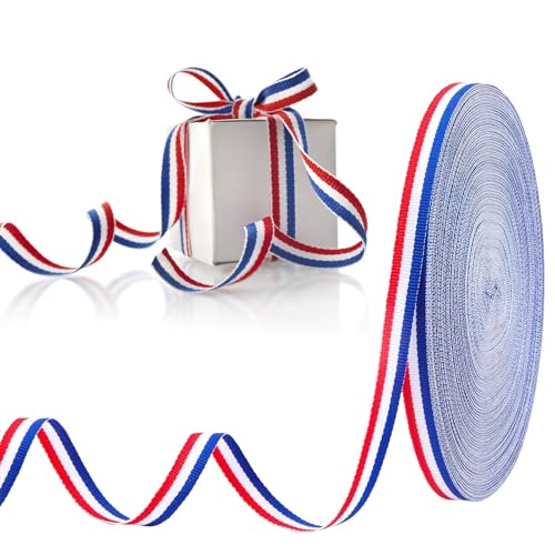 Band blau weiß rot 50 m x 10 mm, dreifarbiges Band, Farben der französischen Flagge, dreifarbig, blau, weiß, rot, für Handwerk, Dekoration, Geschenkverpackung, Hochzeit, Nationalfeier Band blau weiß rot 50 m x 10 mm, dreifarbiges Band, Farben der französischen Flagge, dreifarbig, blau, weiß, rot, für Handwerk, Dekoration, Geschenkverpackung, Hochzeit, Nationalfeier von ZFRITP