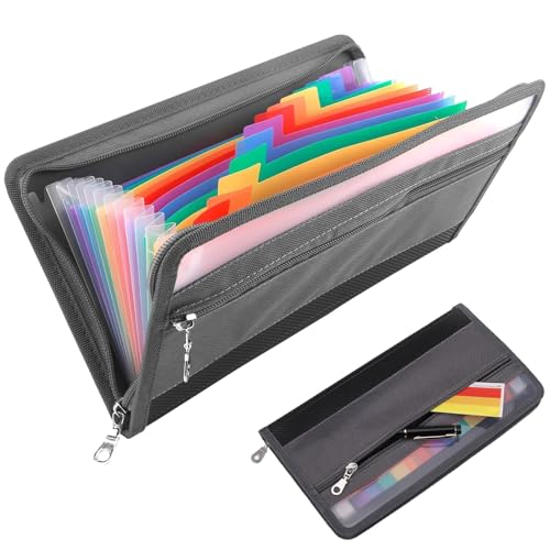 Fächermappe A5, Dokumentenmappe Mit Reißverschluss Und Bunten Etiketten, Ordner Dokumenten Mappe Mit Fächern, Receipt Organiser 29 X 16 Cm, Fächermappe Für Schecks Rechnungen Quittungen Coupon Fächermappe A5, Dokumentenmappe Mit Reißverschluss Und Bunten Etiketten, Ordner Dokumenten Mappe Mit Fächern, Receipt Organiser 29 X 16 Cm, Fächermappe Für Schecks Rechnungen Quittungen Coupon von ZFRITP