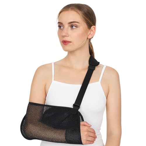 ZFRITP 1 x Armschal, Schulterschiene, Armstütze, medizinischer Armschal, links/rechts, aus Netzstoff, atmungsaktiver Arm für die Dusche, für gebrochenes Handgelenk, Ellenbogen, verlegte Schulter ZFRITP 1 x Armschal, Schulterschiene, Armstütze, medizinischer Armschal, links/rechts, aus Netzstoff, atmungsaktiver Arm für die Dusche, für gebrochenes Handgelenk, Ellenbogen, verlegte Schulter von ZFRITP