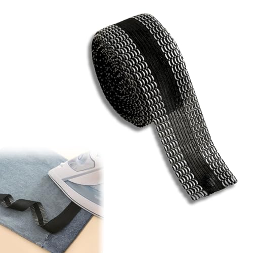 ZFRITP 10m Saumband Zum Aufbügeln Waschfest,Saumband Selbstklebend,Bügelband Hose Kürzen,Gardinenband Zum Aufbügeln,Geeignet Für Hosen/Röcke/Vorhänge/Stoffe, Kein Nähen Nötig (Schwarz) von ZFRITP