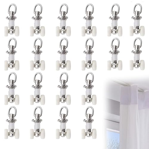 ZFRITP 20 Stück Haken für Pergola-Schiene, Rollen für Vorhänge, Seilrolle für Vorhangschiene, zum Aufhängen von Vorhängen, Wohnzimmer, Schlafzimmer und Badezimmer ZFRITP 20 Stück Haken für Pergola-Schiene, Rollen für Vorhänge, Seilrolle für Vorhangschiene, zum Aufhängen von Vorhängen, Wohnzimmer, Schlafzimmer und Badezimmer von ZFRITP