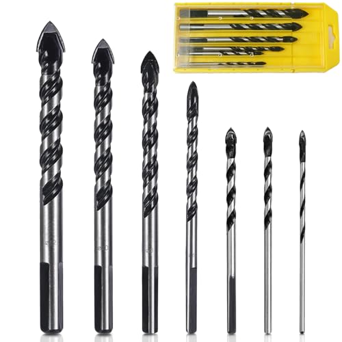 ZFYQ Fliesenbohrer Set, Geeignet für Verschiedene Materialien, Fliesen, Glas, Keramik, Porzellan, Holz, Spiegeln und Mauerwerk, 3 4 5 6 8 10 12mm, 7 Stück ZFYQ Fliesenbohrer Set, Geeignet für Verschiedene Materialien, Fliesen, Glas, Keramik, Porzellan, Holz, Spiegeln und Mauerwerk, 3 4 5 6 8 10 12mm, 7 Stück von ZFYQ