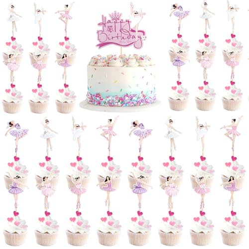 33 Stück Ballerina Tanzende Mädchen Geburtstag Tortendeko, Ballett Girl Cupcake Toppers und Cake Dekoration Für Baby Shower Mädchen Geburtstag Hochzeit Brautparty Party Kuchen Deko 33 Stück Ballerina Tanzende Mädchen Geburtstag Tortendeko, Ballett Girl Cupcake Toppers und Cake Dekoration Für Baby Shower Mädchen Geburtstag Hochzeit Brautparty Party Kuchen Deko von ZGCXRTO