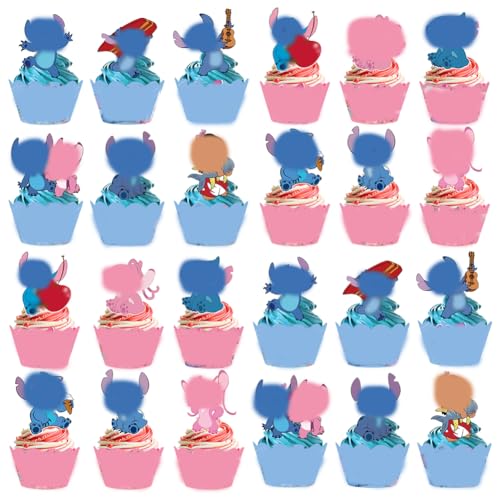 48 Stück Tortendeko Cartoon, Kuchen Deko Cartoon, Cartoon Dekoration, Cartoon Cake Topper, Cartoon Geburtstagsdeko, für Geburtstagsfeier Cupcake-Dekoration für Kinder von ZGCXRTO