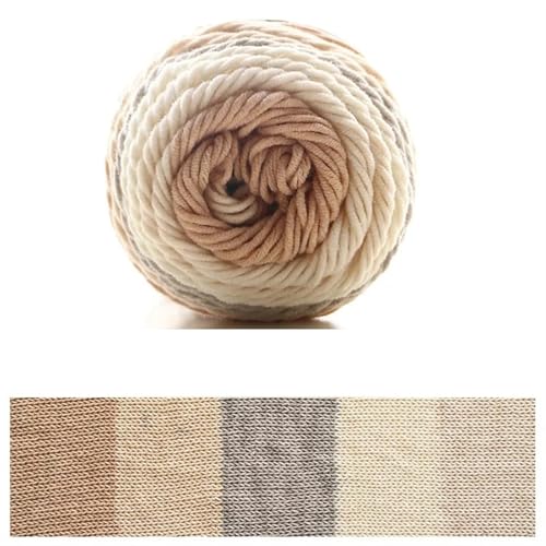 100 g Regenbogen-Baumwollgarn, Segmentfärbung, 5 Stränge Milchbaumwollgarn, DIY, handgestricktes Sofakissen-Kissengarn, 193 Meter für Anfänger(Color10) von ZGCrumphant