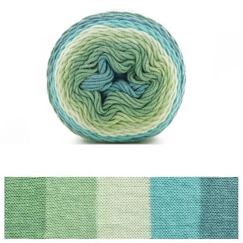 100 g Regenbogen-Baumwollgarn, Segmentfärbung, 5 Stränge Milchbaumwollgarn, DIY, handgestricktes Sofakissen-Kissengarn, 193 Meter für Anfänger(Color11) von ZGCrumphant