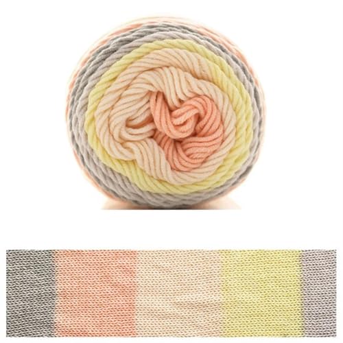 100 g Regenbogen-Baumwollgarn, Segmentfärbung, 5 Stränge Milchbaumwollgarn, DIY, handgestricktes Sofakissen-Kissengarn, 193 Meter für Anfänger(Color17) von ZGCrumphant