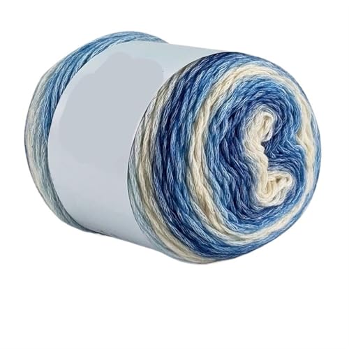 100 g Regenbogen-Farbverlaufsgarn, Baumwollmischgarn, DIY-Häkelrock, Spitzenlinie, handgewebtes weiches Garn für Anfänger(Color11,1pc) von ZGCrumphant