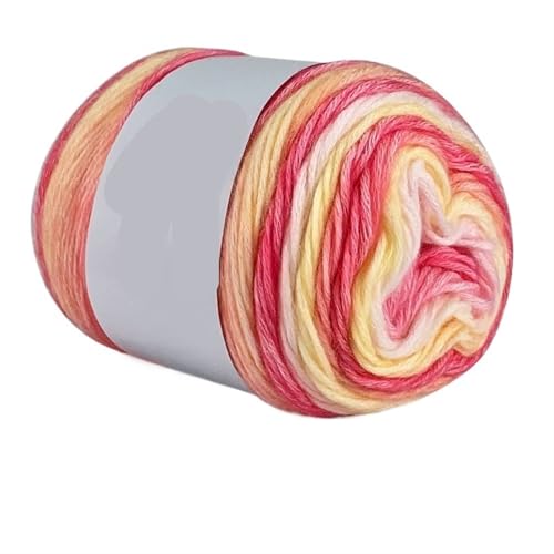 100 g Regenbogen-Farbverlaufsgarn, Baumwollmischgarn, DIY-Häkelrock, Spitzenlinie, handgewebtes weiches Garn für Anfänger(Color14,1pc) von ZGCrumphant