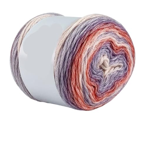 100 g Regenbogen-Farbverlaufsgarn, Baumwollmischgarn, DIY-Häkelrock, Spitzenlinie, handgewebtes weiches Garn für Anfänger(Color15,4pc) von ZGCrumphant