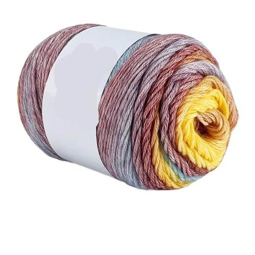 100 g Regenbogen-Farbverlaufsgarn, Baumwollmischgarn, DIY-Häkelrock, Spitzenlinie, handgewebtes weiches Garn für Anfänger(Color18,4pc) von ZGCrumphant