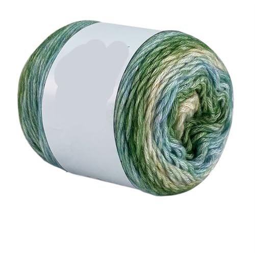 100 g Regenbogen-Farbverlaufsgarn, Baumwollmischgarn, DIY-Häkelrock, Spitzenlinie, handgewebtes weiches Garn für Anfänger(Color19,4pc) von ZGCrumphant