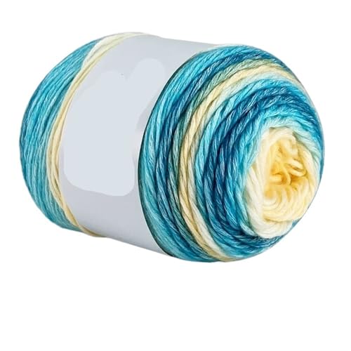 100 g Regenbogen-Farbverlaufsgarn, Baumwollmischgarn, DIY-Häkelrock, Spitzenlinie, handgewebtes weiches Garn für Anfänger(Color2,1pc) von ZGCrumphant