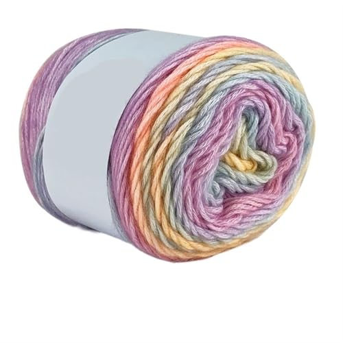 100 g Regenbogen-Farbverlaufsgarn, Baumwollmischgarn, DIY-Häkelrock, Spitzenlinie, handgewebtes weiches Garn für Anfänger(Color20,4pc) von ZGCrumphant