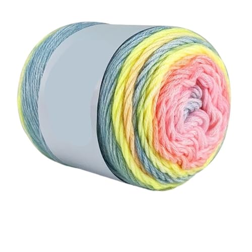 100 g Regenbogen-Farbverlaufsgarn, Baumwollmischgarn, DIY-Häkelrock, Spitzenlinie, handgewebtes weiches Garn für Anfänger(Color3,4pc) von ZGCrumphant
