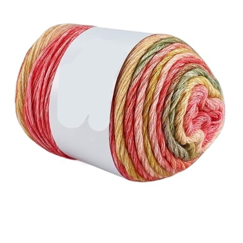 100 g Regenbogen-Farbverlaufsgarn, Baumwollmischgarn, DIY-Häkelrock, Spitzenlinie, handgewebtes weiches Garn für Anfänger(Color4,1pc) von ZGCrumphant