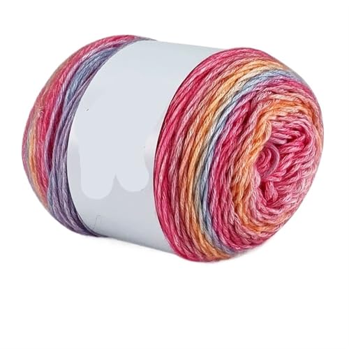 100 g Regenbogen-Farbverlaufsgarn, Baumwollmischgarn, DIY-Häkelrock, Spitzenlinie, handgewebtes weiches Garn für Anfänger(Color5,4pc) von ZGCrumphant