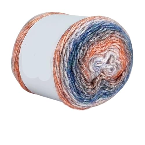100 g Regenbogen-Farbverlaufsgarn, Baumwollmischgarn, DIY-Häkelrock, Spitzenlinie, handgewebtes weiches Garn für Anfänger(Color6,4pc) von ZGCrumphant